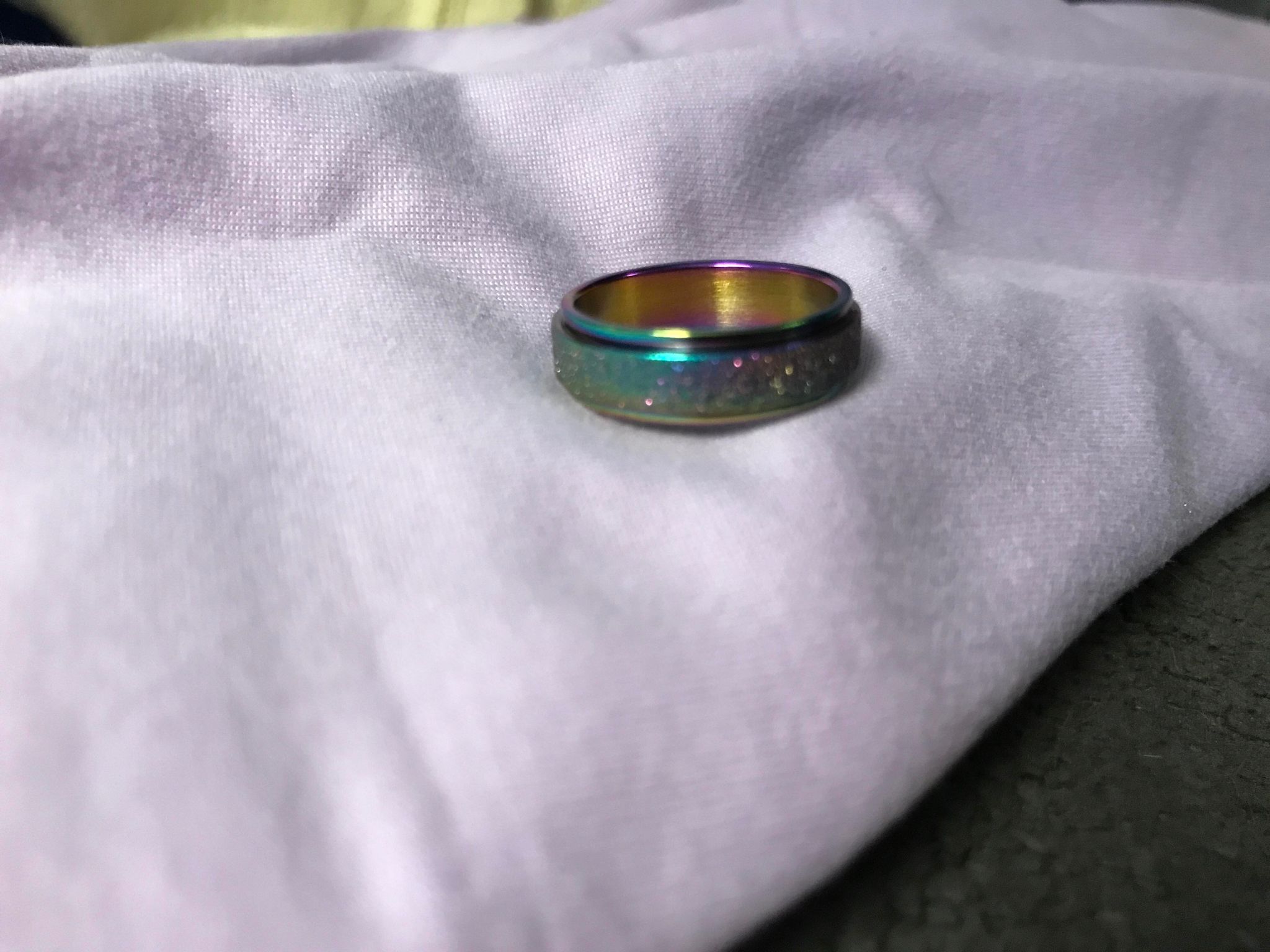 Fashionable Minimalist French-Style Rotatable Frosted Multicolor Relax Ring for Men and Women, Party Ring photo review