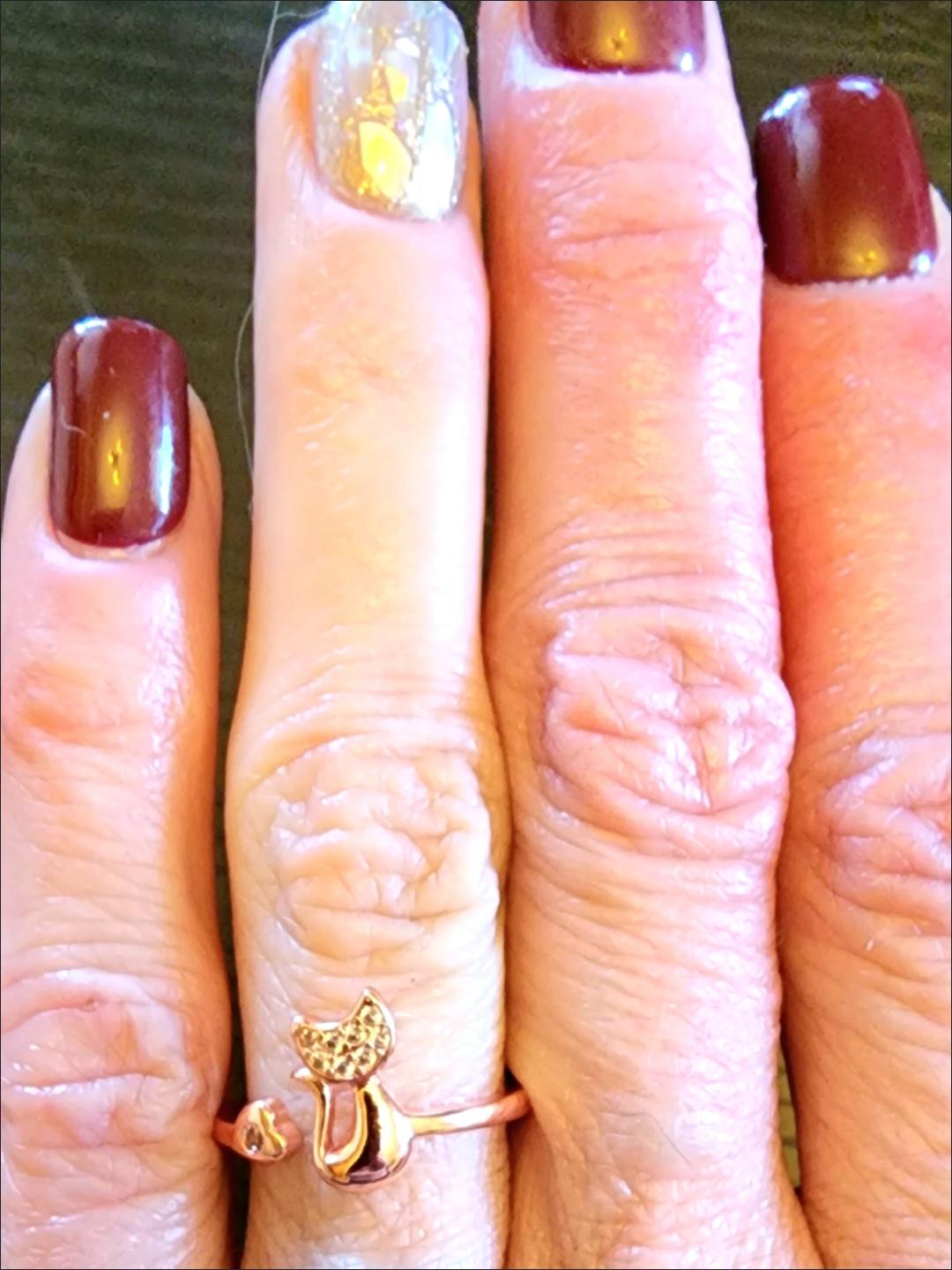 [Cute Cat Ring] Cute Cat Kitten Open Ring Plated Jewelry For Women Girls Teen photo review