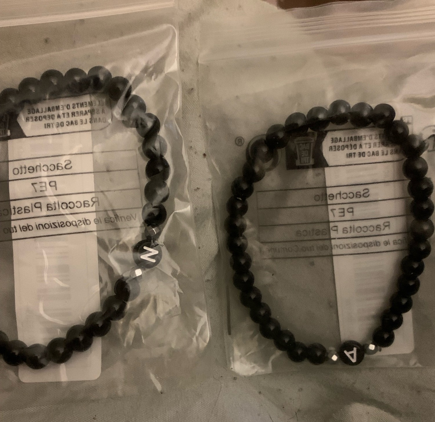 1pc Couple Jewelry Initial Bracelet 26 Letter White Turquoise Black Onyx Beaded Bracelet Gifts for Best Friend And Couples photo review