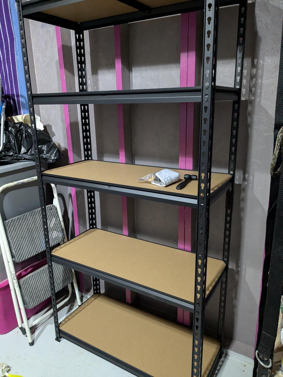2000LBS Garage Shelving Storage Shelves Heavy Duty Shelving 5 Tier Metal Shelving Units For Garage Shelves 72"H X35.5"W X 15.8"D, Adjustable Metal Shelving Unit For Garage Shelves Utility Rack Shelf For Basement Pantry Closet Shelves, Black, Utility Shelves photo review