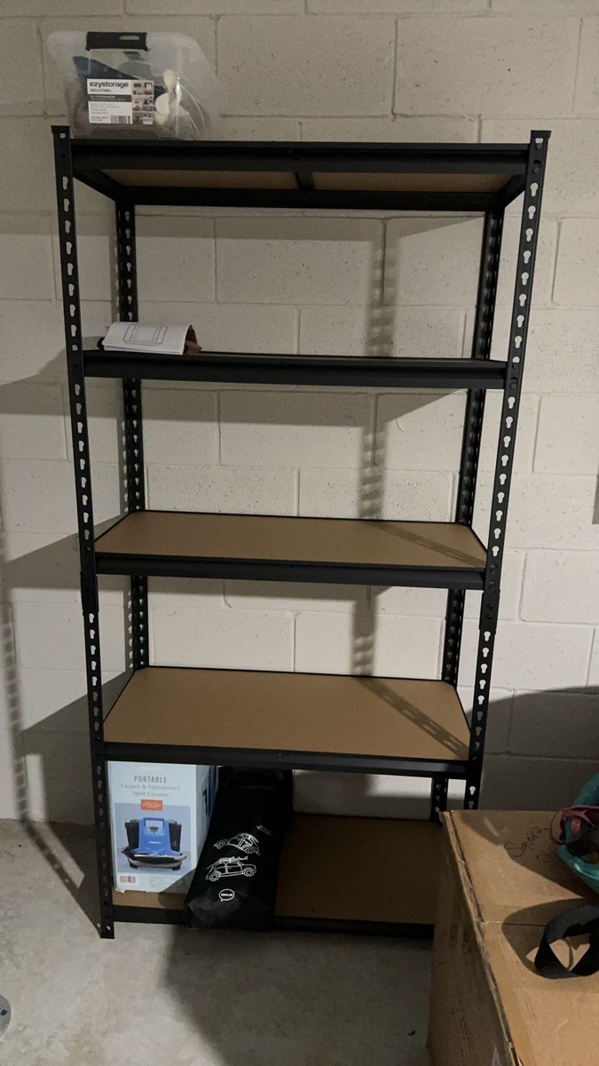 2000LBS Garage Shelving Storage Shelves Heavy Duty Shelving 5 Tier Metal Shelving Units For Garage Shelves 72"H X35.5"W X 15.8"D, Adjustable Metal Shelving Unit For Garage Shelves Utility Rack Shelf For Basement Pantry Closet Shelves, Black, Utility Shelves photo review