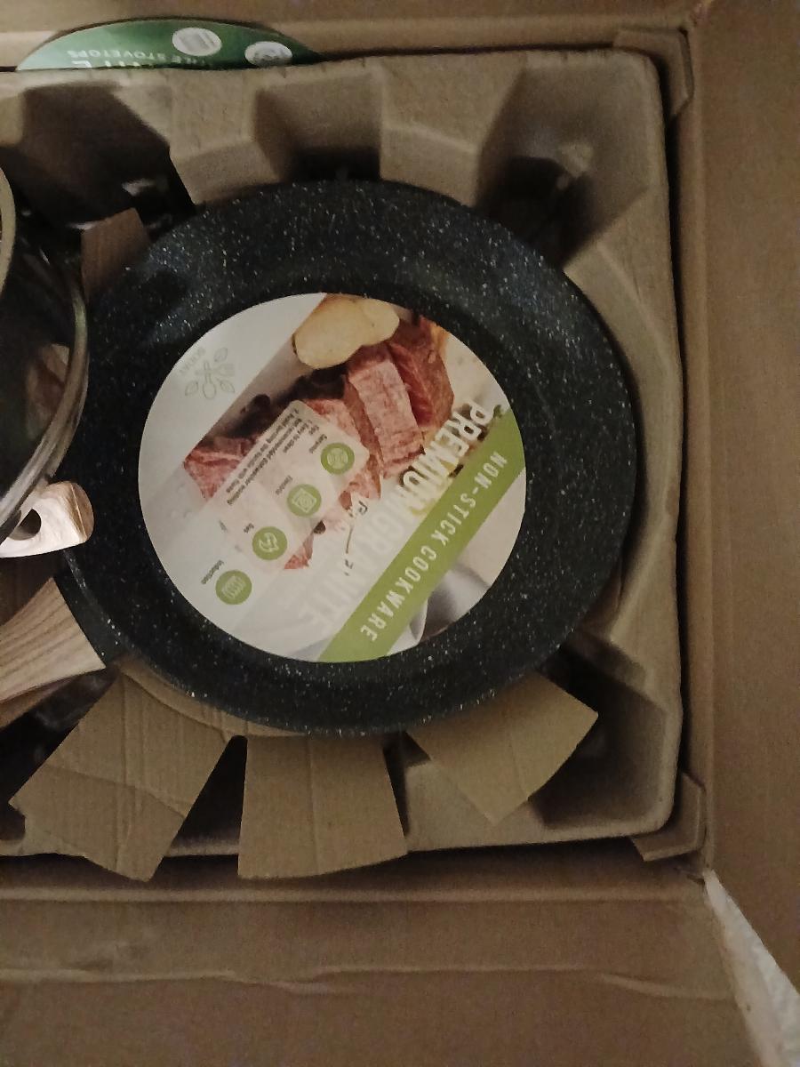 12/5 POTS And Pans Set, Non-stick Cookware Set, Induction Cookware Non-stick Granite Cooking Set, Including Frying Pan, Pan, Steamer, Silicone Spatula And Tongs, Father'S Day Gifts photo review