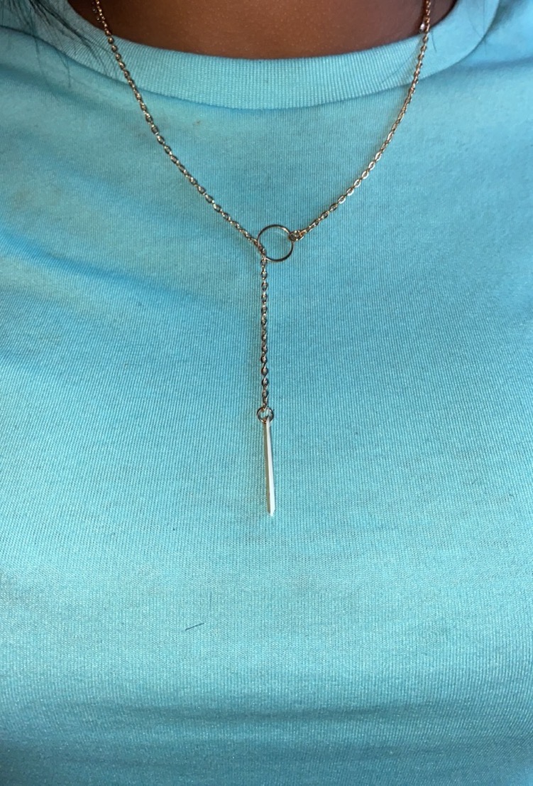 Ethnic Style Women's Necklace Alloy Circle with Rod Single Chain Pendant Necklace 2024 Fashion New Style Versatile Simple Jewelry Festival Gift photo review