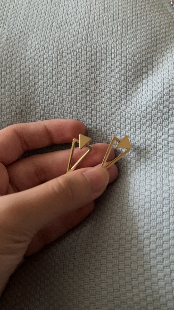 Chic Minimalist - Triangle Design Earrings - 1 Pair Versatile & Trendy - Alloy with Iron Posts - Perfect for Casual Attire photo review