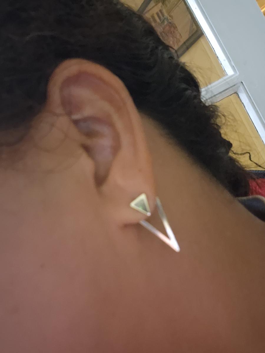 Chic Minimalist - Triangle Design Earrings - 1 Pair Versatile & Trendy - Alloy with Iron Posts - Perfect for Casual Attire photo review