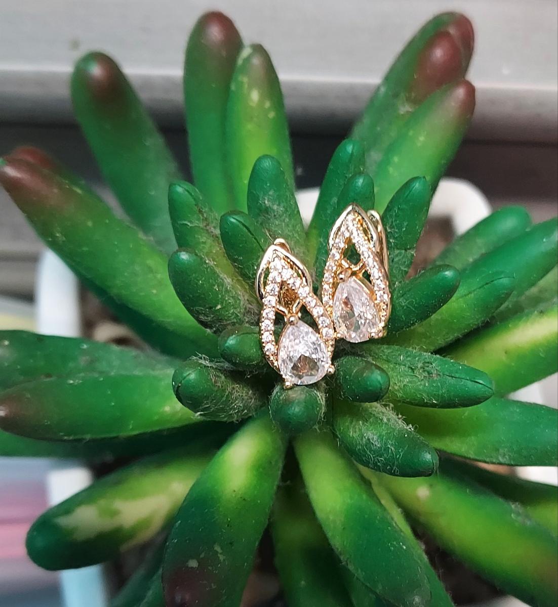 Easy Fashion - Geometric Zirconia - Inlaid Hoop Earrings - Women'S Party Daily - Casual Accessory photo review