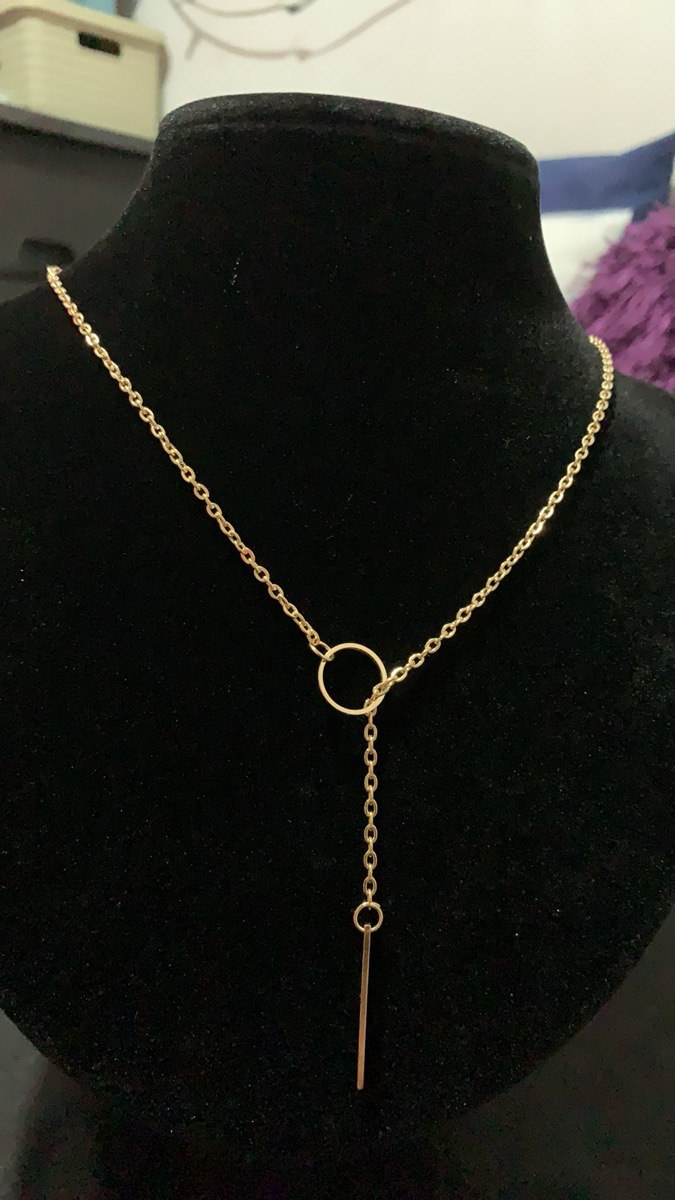 Ethnic Style Women's Necklace Alloy Circle with Rod Single Chain Pendant Necklace 2024 Fashion New Style Versatile Simple Jewelry Festival Gift photo review