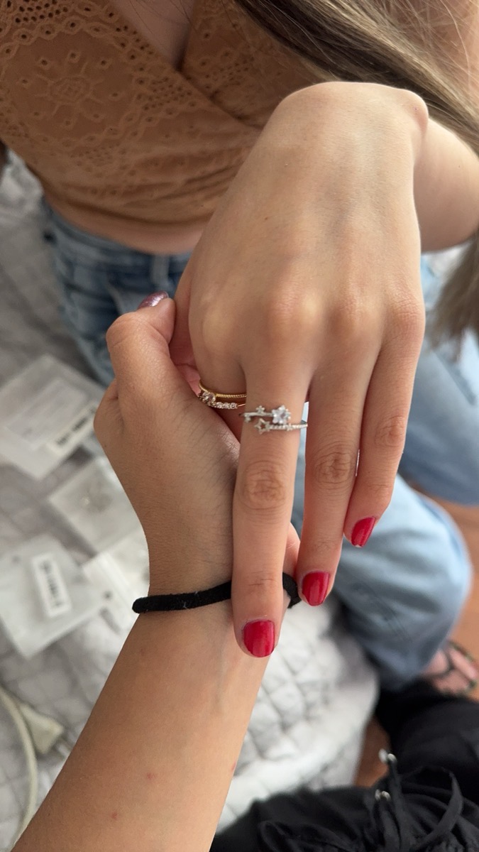 Christmas Gift, Cute Little Star Wishing Five Point Star Decor Open Ring for Girls photo review
