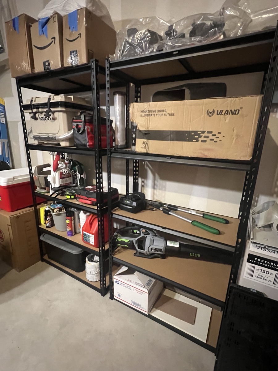 2000LBS Garage Shelving Storage Shelves Heavy Duty Shelving 5 Tier Metal Shelving Units For Garage Shelves 72"H X35.5"W X 15.8"D, Adjustable Metal Shelving Unit For Garage Shelves Utility Rack Shelf For Basement Pantry Closet Shelves, Black, Utility Shelves photo review