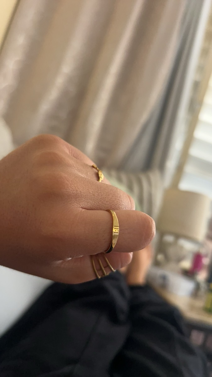 [Everyday Ring] 1 Minimalist And Versatile Golden Stainless Steel Number Ring - Inner Diameter 17Mm 18Mm 19Mm - Unisex Everyday Ring photo review