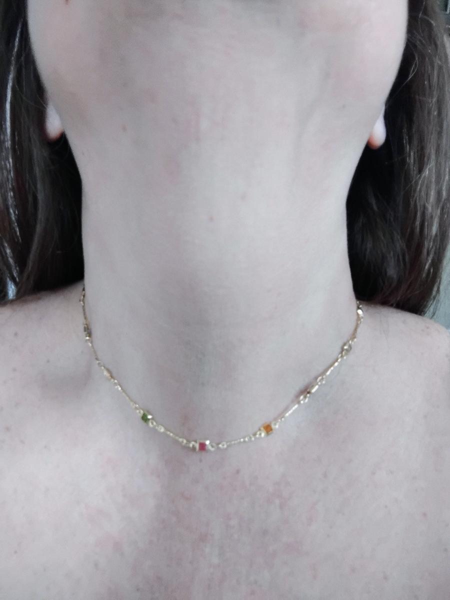 Natural Stone Bohemian Necklace Vintage-Inspired Square A Single Piece of Elegant And Opulent Design for Women Featuring an Perfect for Summer Wear Around The Collarbone photo review
