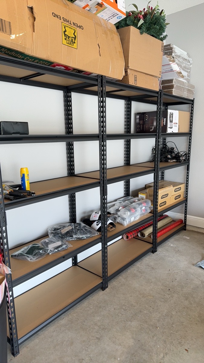 2000LBS Garage Shelving Storage Shelves Heavy Duty Shelving 5 Tier Metal Shelving Units For Garage Shelves 72"H X35.5"W X 15.8"D, Adjustable Metal Shelving Unit For Garage Shelves Utility Rack Shelf For Basement Pantry Closet Shelves, Black, Utility Shelves photo review
