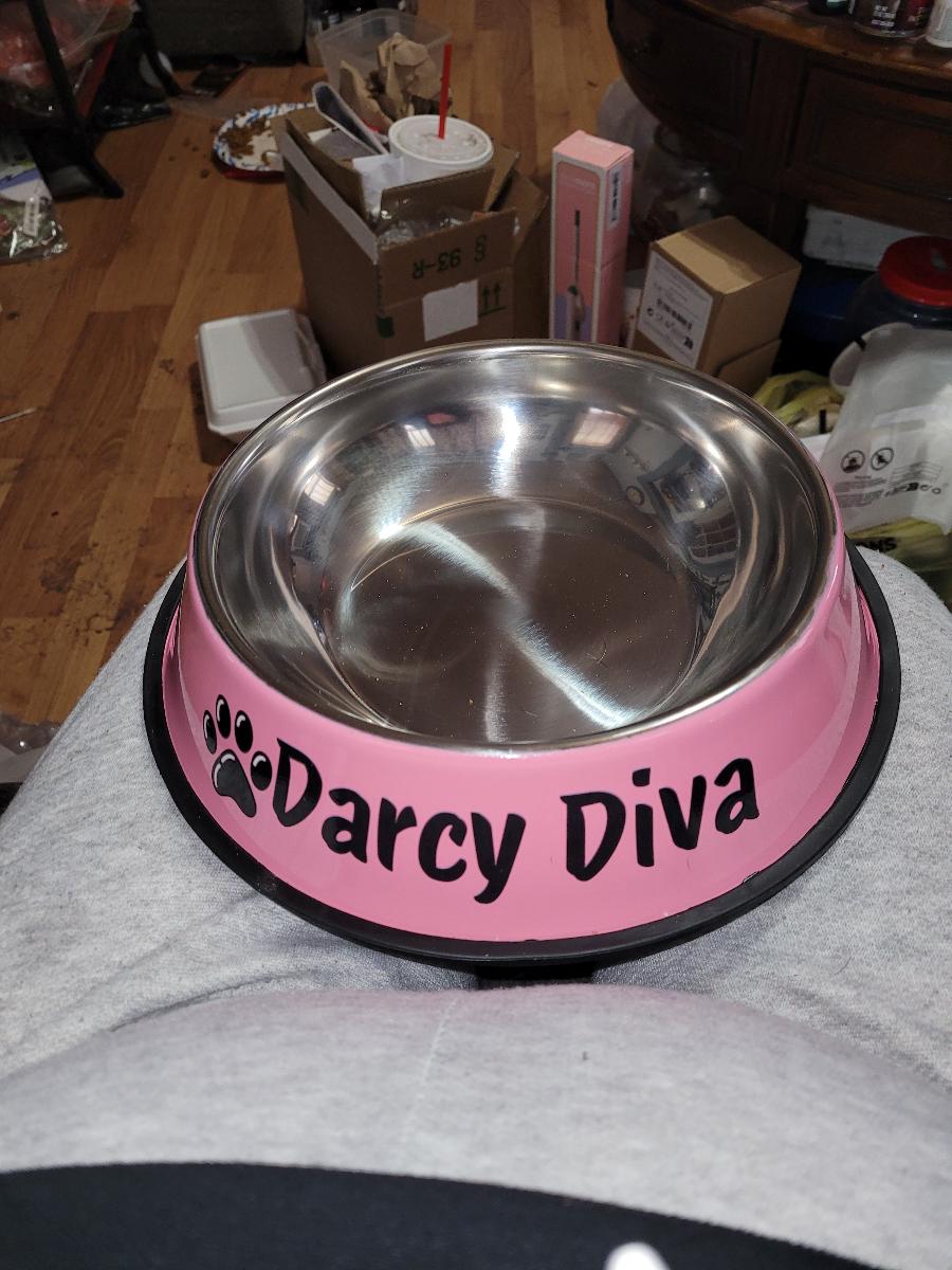 [Anti Slip Pet Bowl] Personalized Anti Slip Stainless Steel Pet Bowl with Custom Name - Perfect for Cats And Dogs, Perfect for Food And Water Supply photo review
