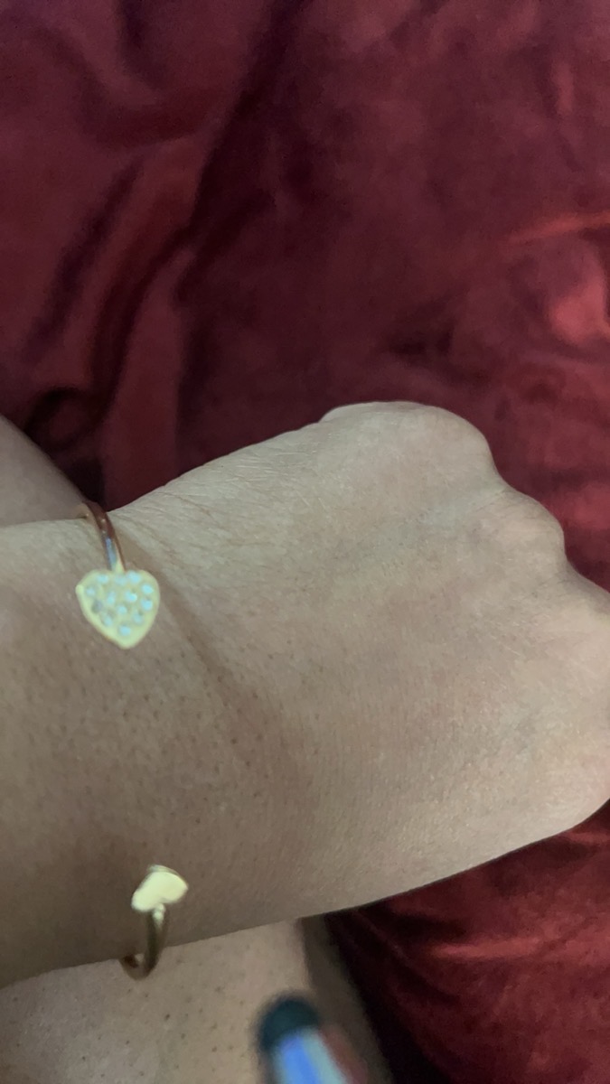1pc Easy Style Heart Women'S Open Bangle Inlaid Sparkling Rhinestones Easy Style Handmade Bangle Jewelry Decoration (Number of Artificial Diamonds Varies) photo review