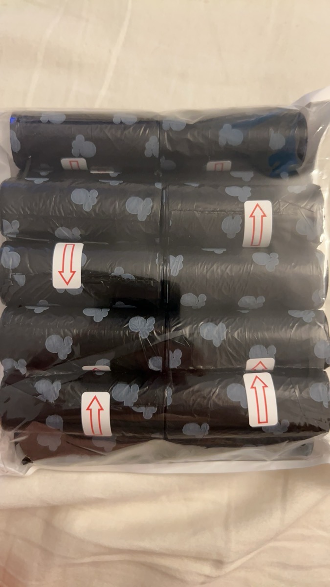 Paw Print Dog Waste Bags, Thick and Leak-proof Pet Waste Bags, Suitable for Outdoor Walks, Black Paw Print Design, Animal Waste Disposal, 5 Rolls/75 Pieces, 10 Rolls/150 Pieces, 20 Rolls/300 Pieces photo review