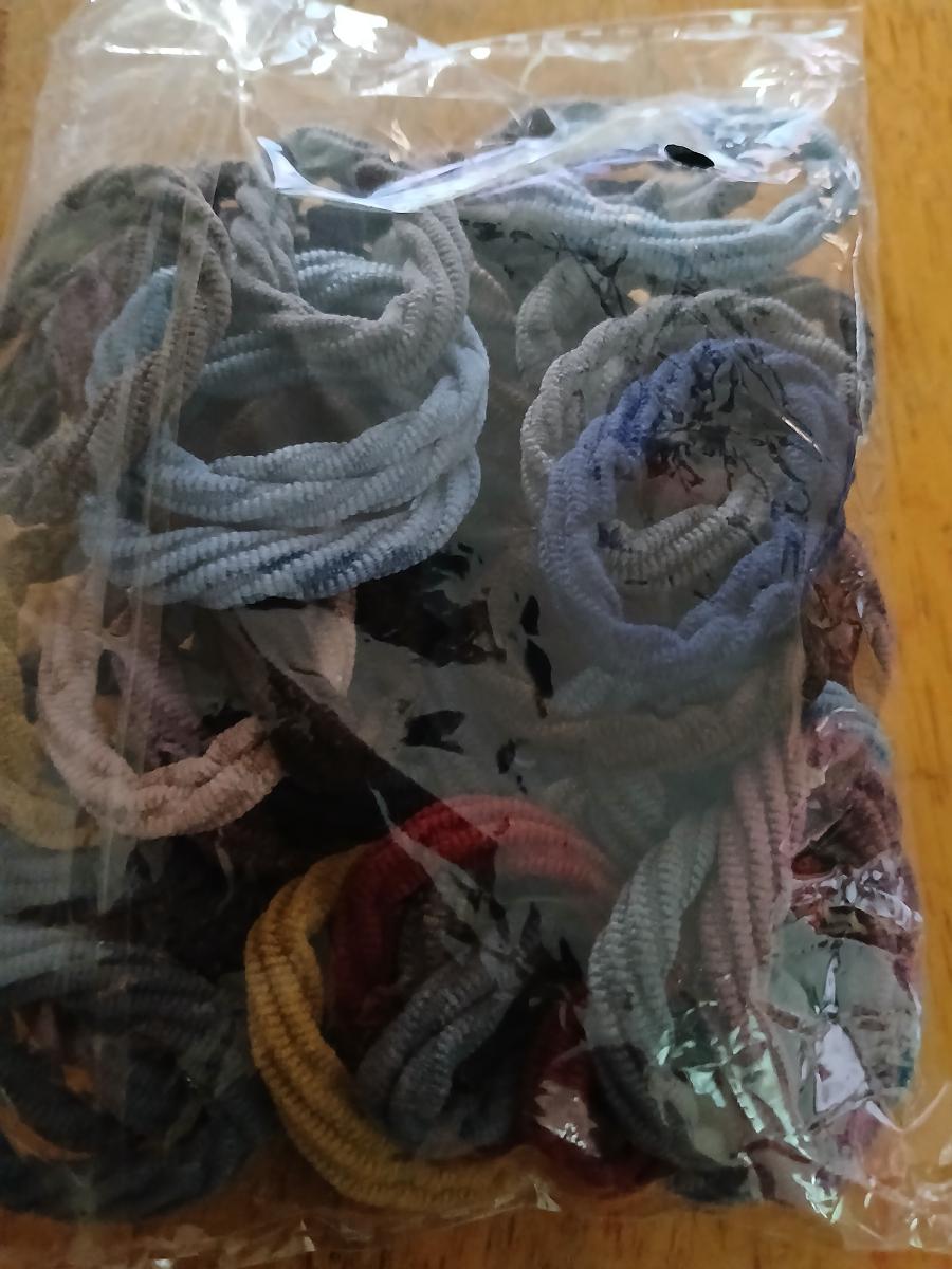 [Satin Hair Ties] 50pcs Black/Assorted Colors Satin Nylon Hair Ties, Women's Curly Hair Accessories, Headbands Hair Ties Scrunchies for Women and, Thanksgiving Christmas Gifts photo review