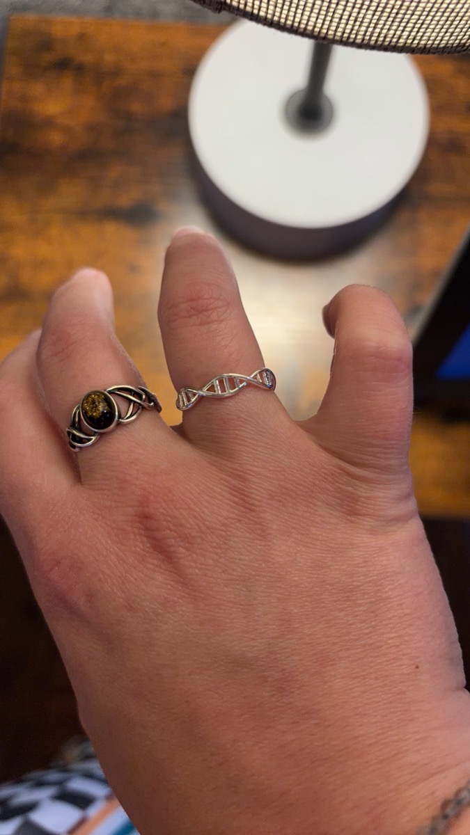 DNA Helix Ring Women'S Fashion Temperament Niche Design Sense Individual Open Adjustable Index Finger Ring Trendy photo review