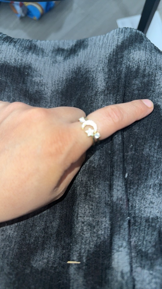 Chic Star & Moon Rhinestone Ring - Vintage-Inspired, Perfect for Daily Wear or Parties, Ideal Ramadan Gift, Retro Style, Simple Style Style photo review